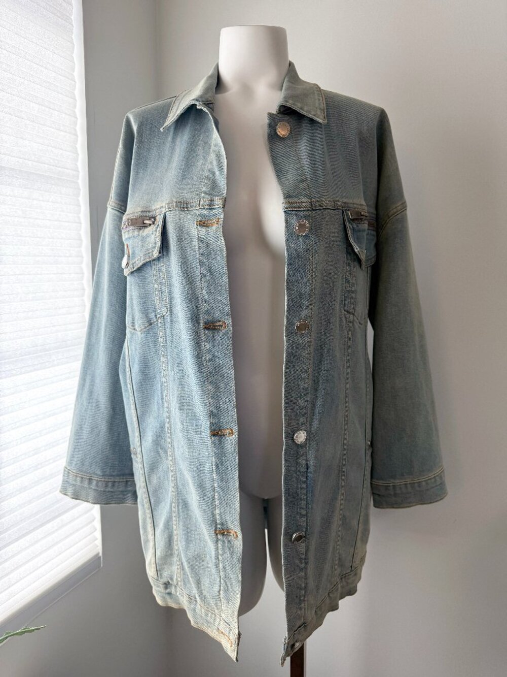 Authentic Thomas Wylde Oversized Washed Stretch Denim Jacket